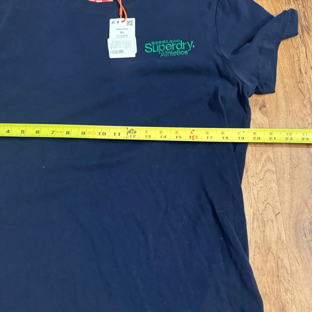Super Dry Shirt Size Xl Blue Short Sleeve Crew Neck Embroidered Logo Tee